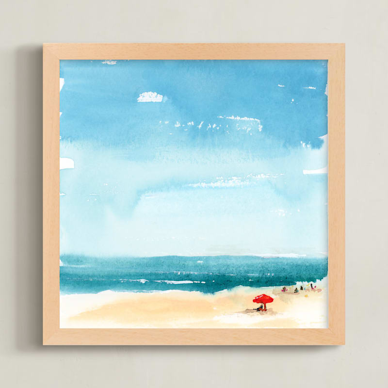 "Beach Blues" - Art Print in Sea by Lindsay Megahed - Framed
