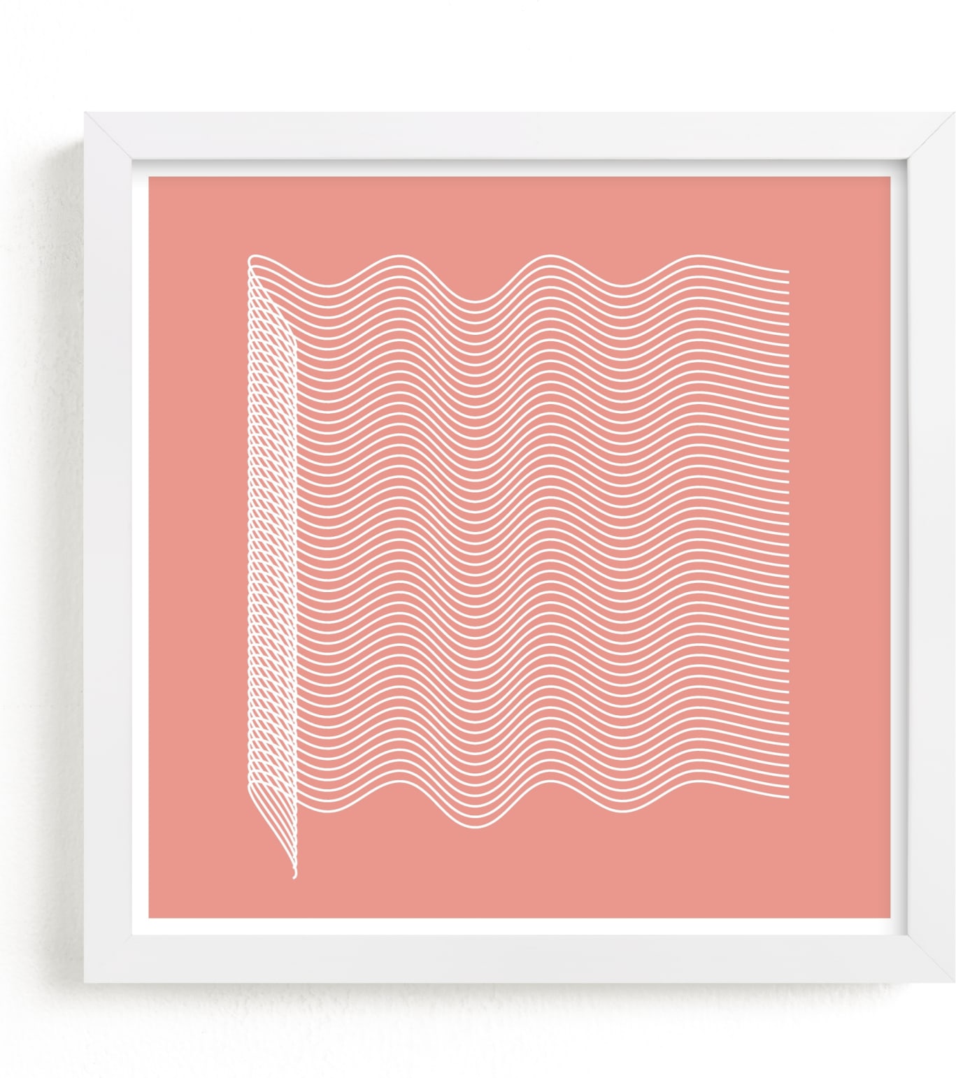This is a white art by Marco Berrios called pink and lines mid.