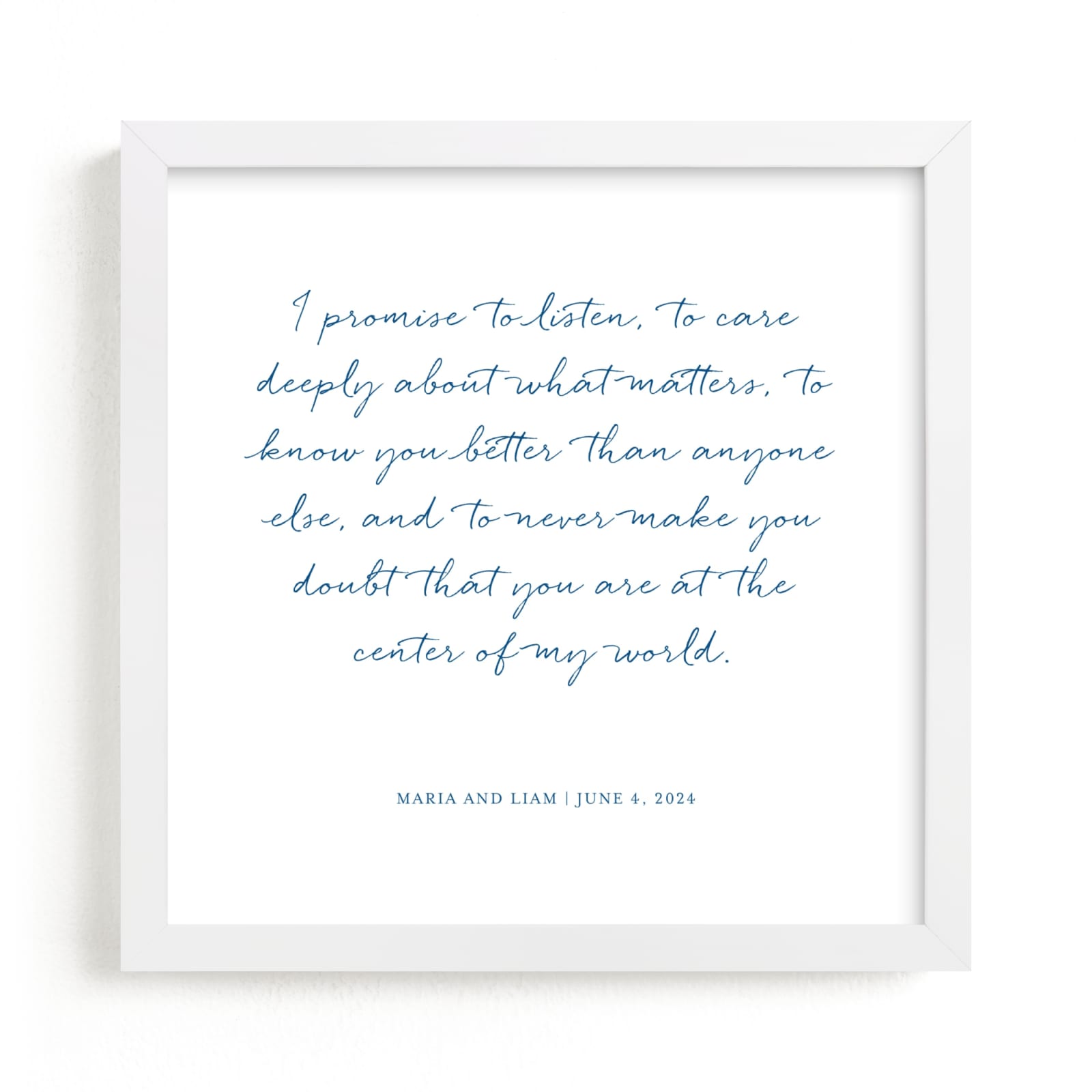 This is a blue photos to art  by Minted called Your Vows as an Art Print.