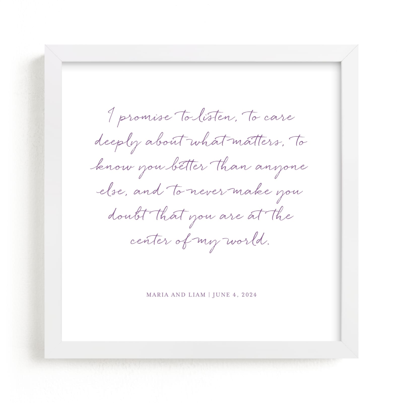 This is a purple photos to art  by Minted called Your Vows as an Art Print.