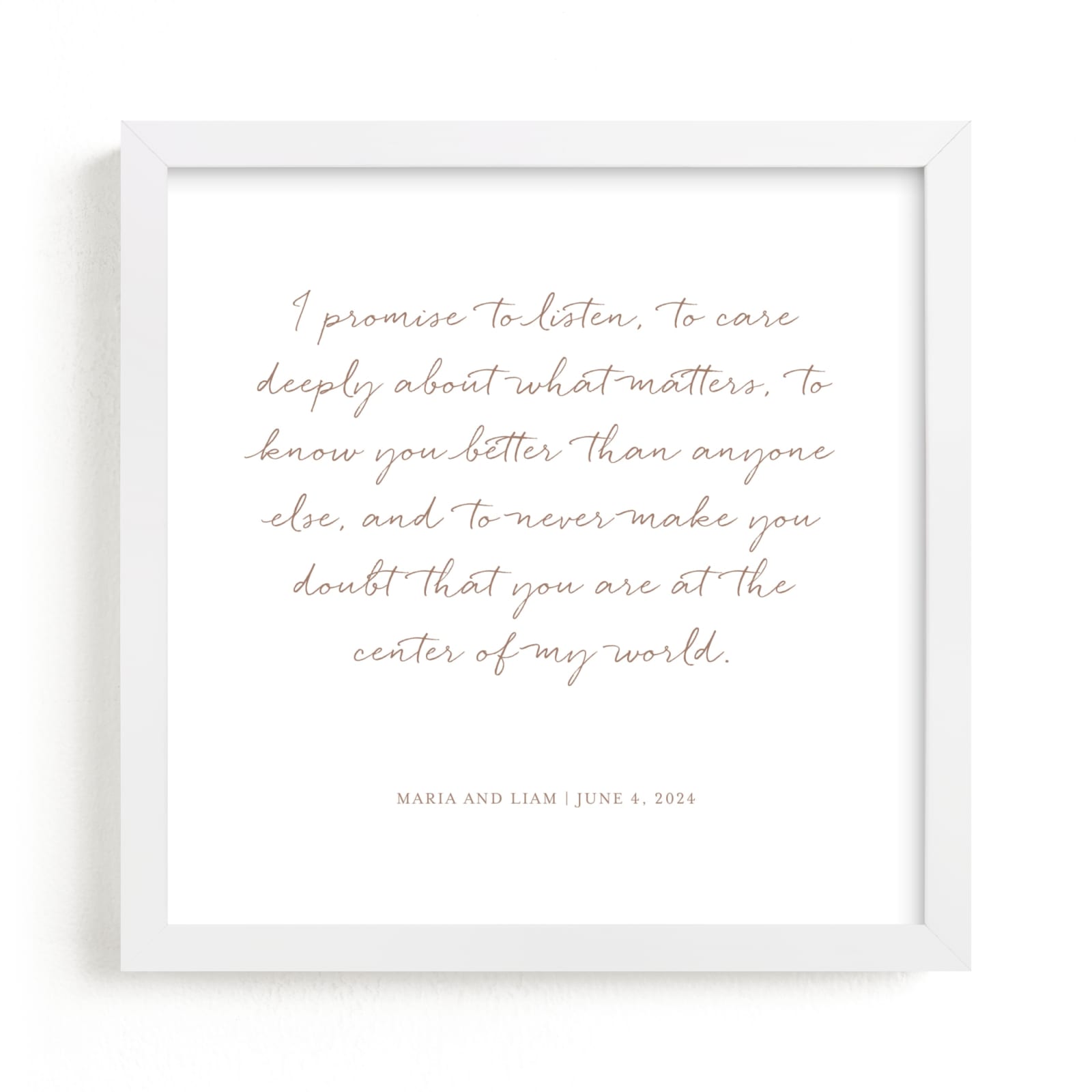 This is a brown photos to art  by Minted called Your Vows as an Art Print.