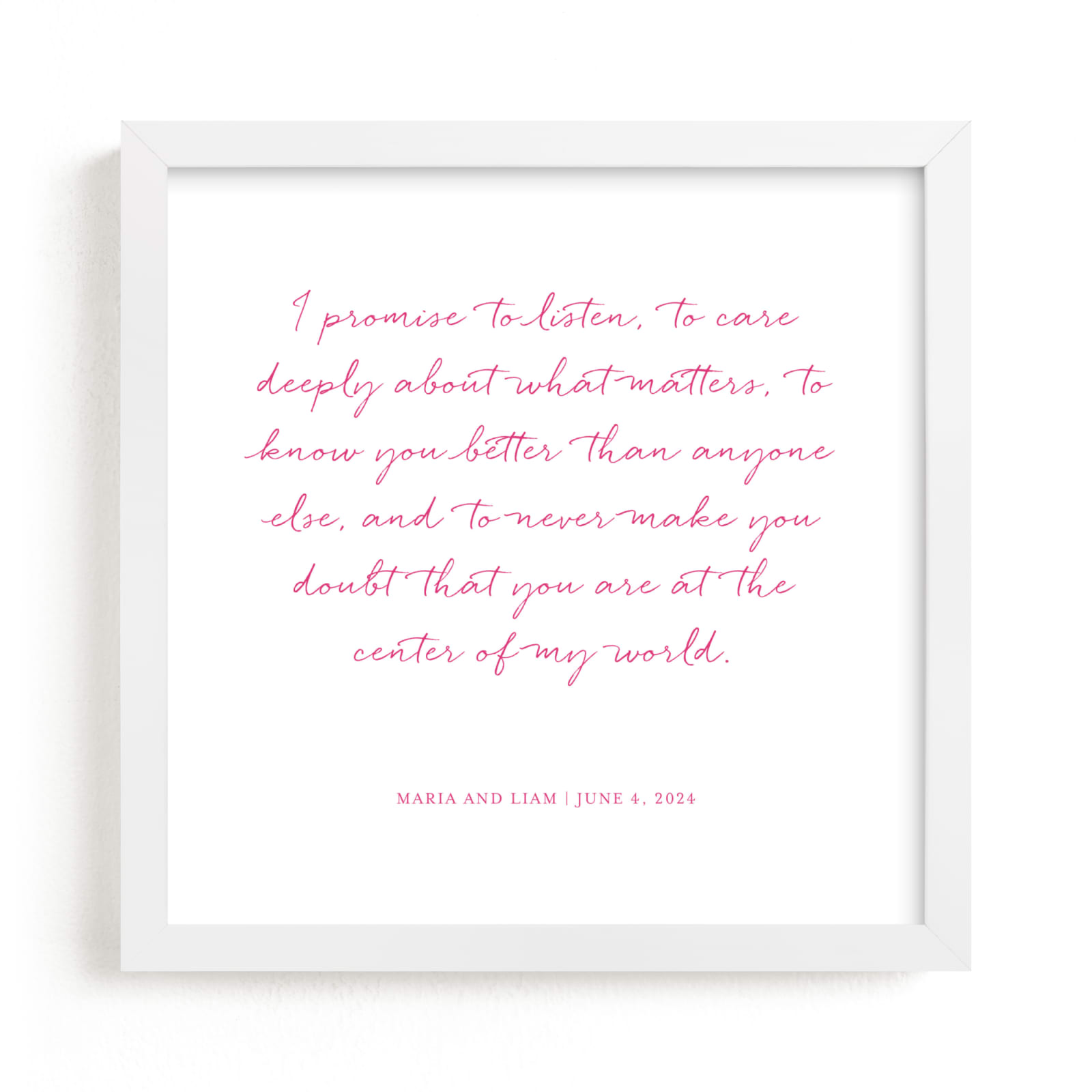 This is a pink photos to art  by Minted called Your Vows as an Art Print.