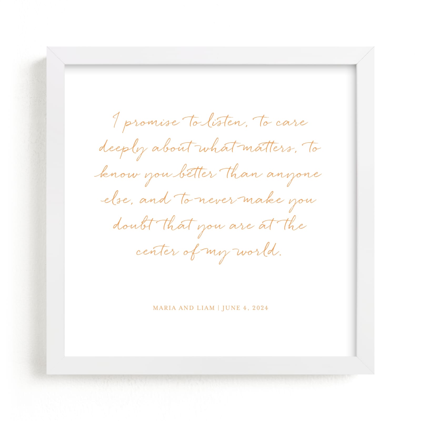 This is a orange photos to art  by Minted called Your Vows as an Art Print.