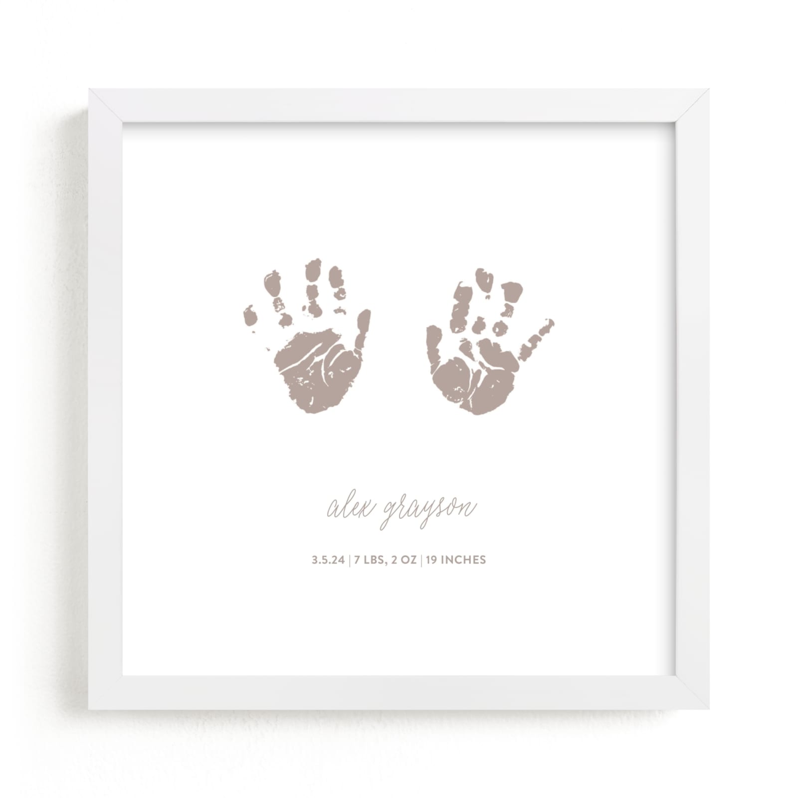 "Custom Handprints as Art" - Completely Custom Art by Minted in beautiful frame options and a variety of sizes.