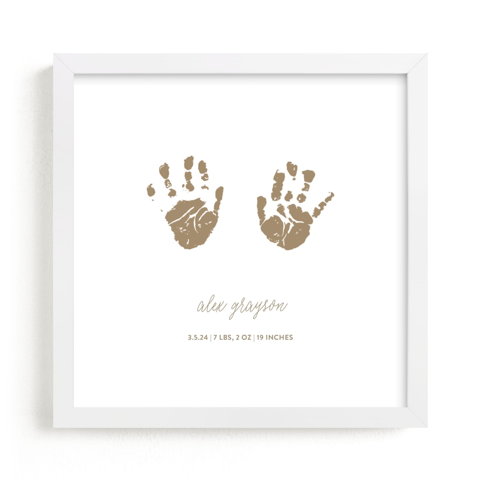 This is a brown photos to art  by Minted called Custom Handprints as Art.