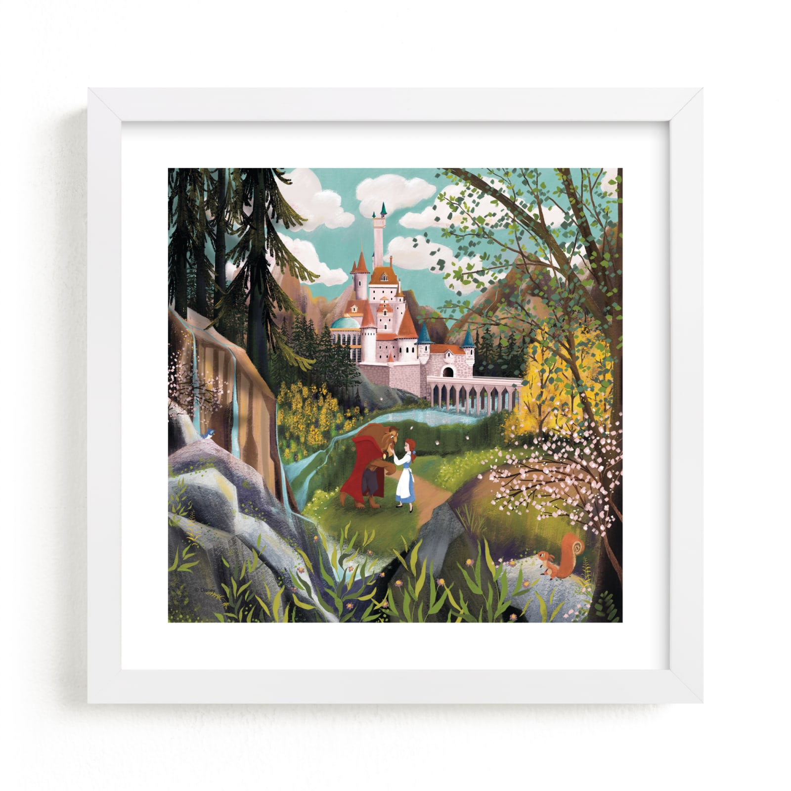 "Disney Beauty And The Beast Castle Grounds" - Limited Edition Art Print by Becky Nimoy in beautiful frame options and a variety of sizes.