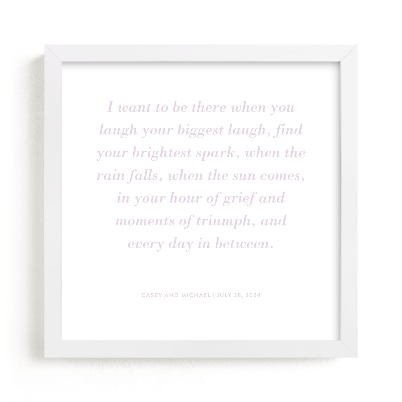 This is a purple photos to art by Minted called Your Vows as a Letterpress Art Print.