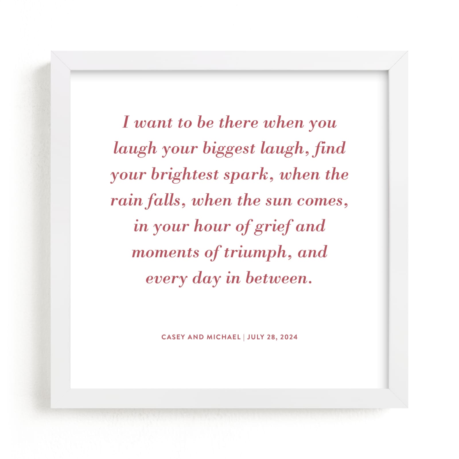 This is a red photos to art by Minted called Your Vows as a Letterpress Art Print.