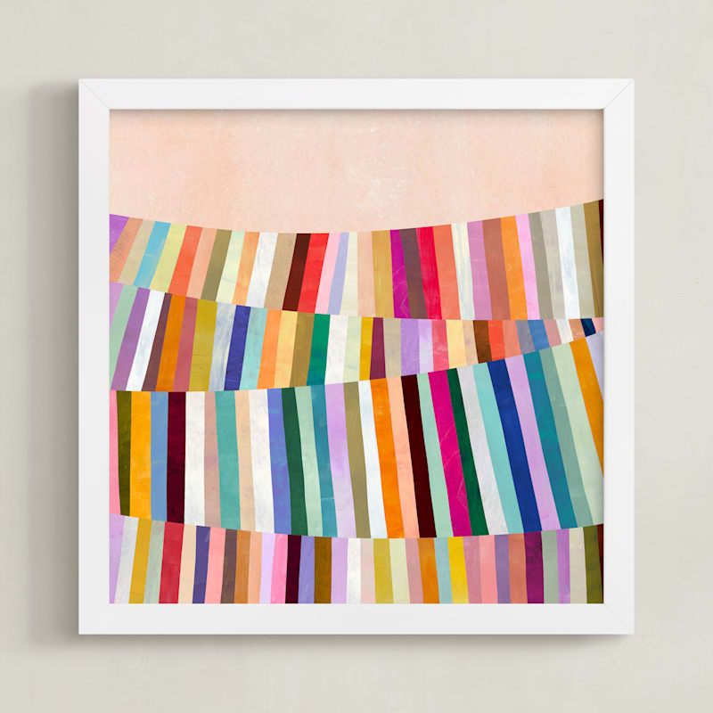 "All the Colors 2" - Art Print in Vintage Pink by melanie mikecz - Framed