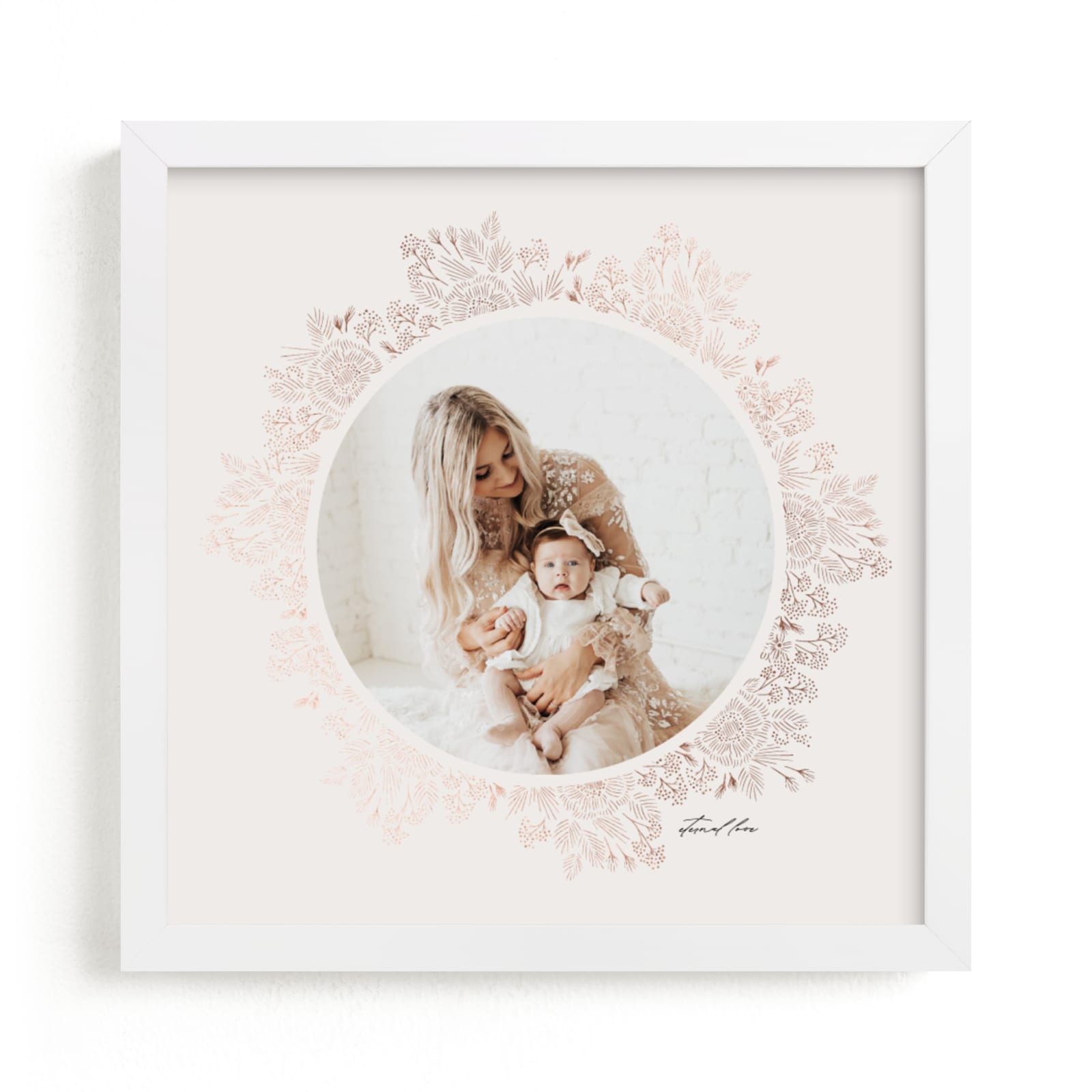This is a ivory, rosegold foil stamped photo art by Tamara Hilje called Gilded Blooms.