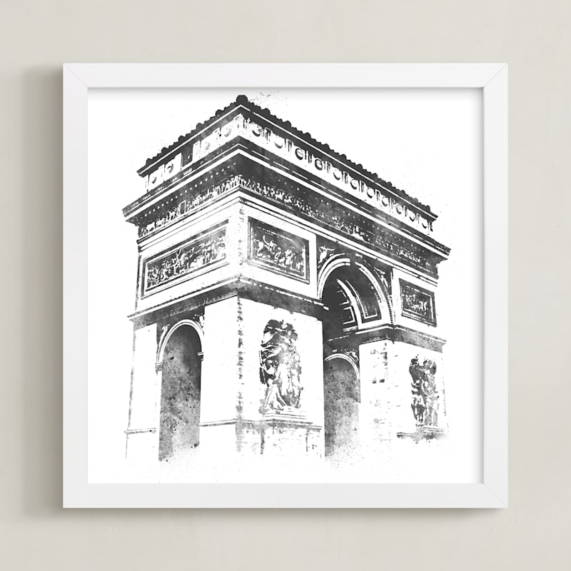 "Arc de Triomphe" - Art Print in Charcoal by Paul Berthelot - Framed