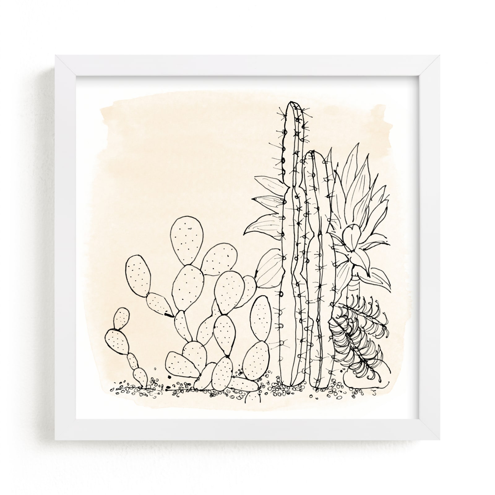 "my cactus garden" - Grownup Open Edition Non-custom Art Print by Qing Ji in beautiful frame options and a variety of sizes.