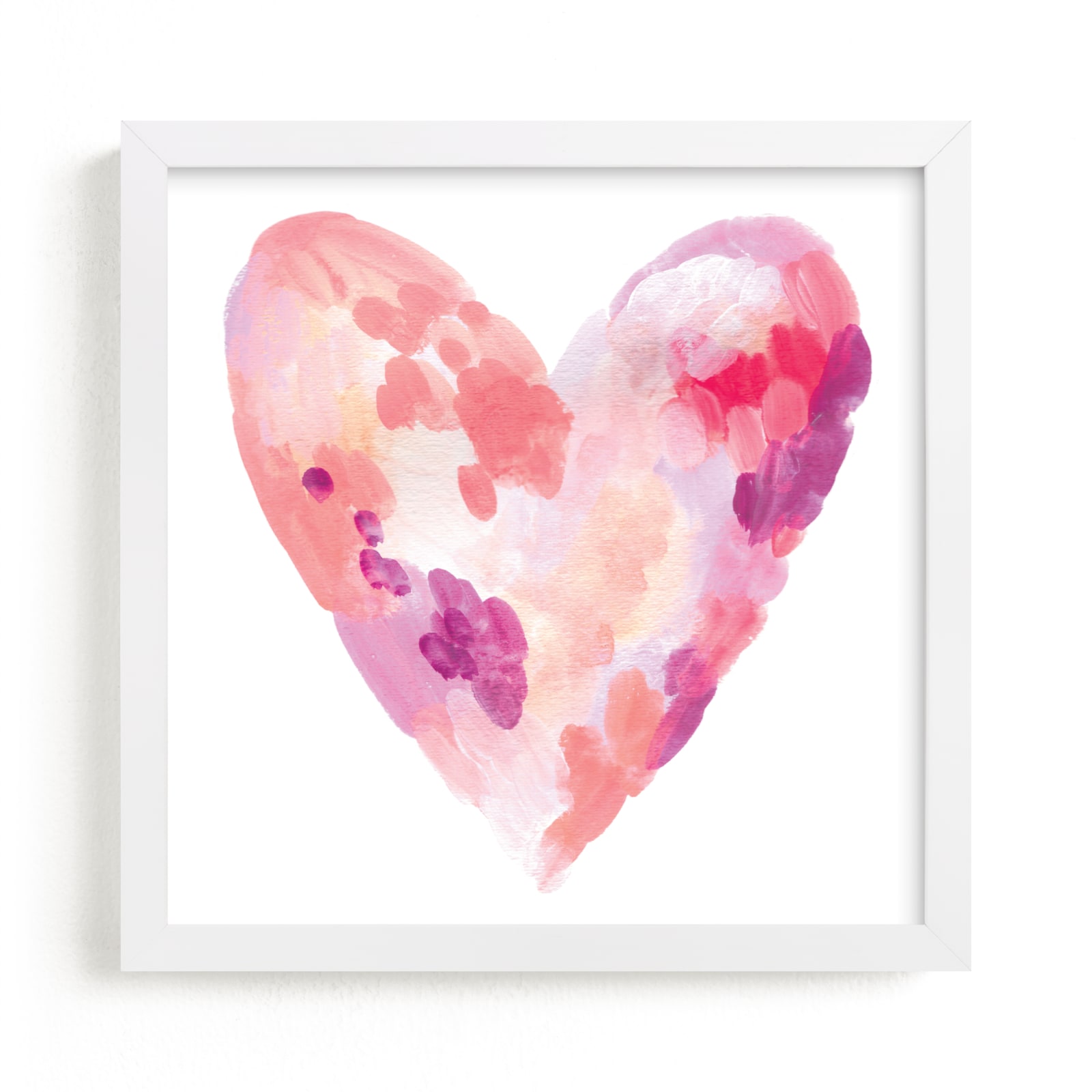 Pink Watercolor Painting Heart Wall Art, Pink Heart Art Print, Baby Girl  Nursery Wall Decor, Poster Heart for Kids, Canvas or Unframed Print 