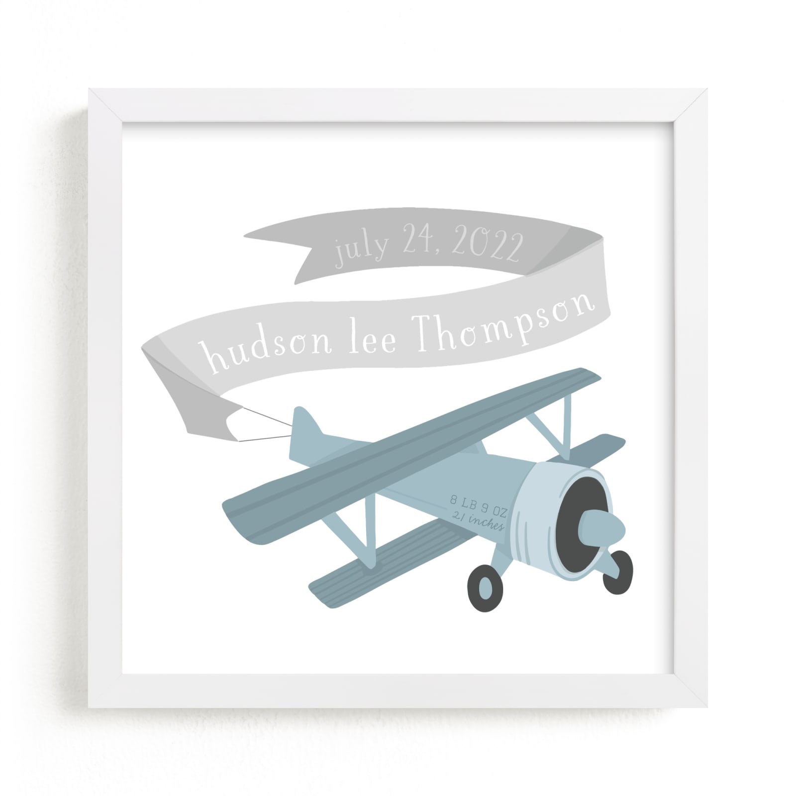 "Vintage Airplane" - Custom Open Edition Children's Art Print by Jessie Steury in beautiful frame options and a variety of sizes.
