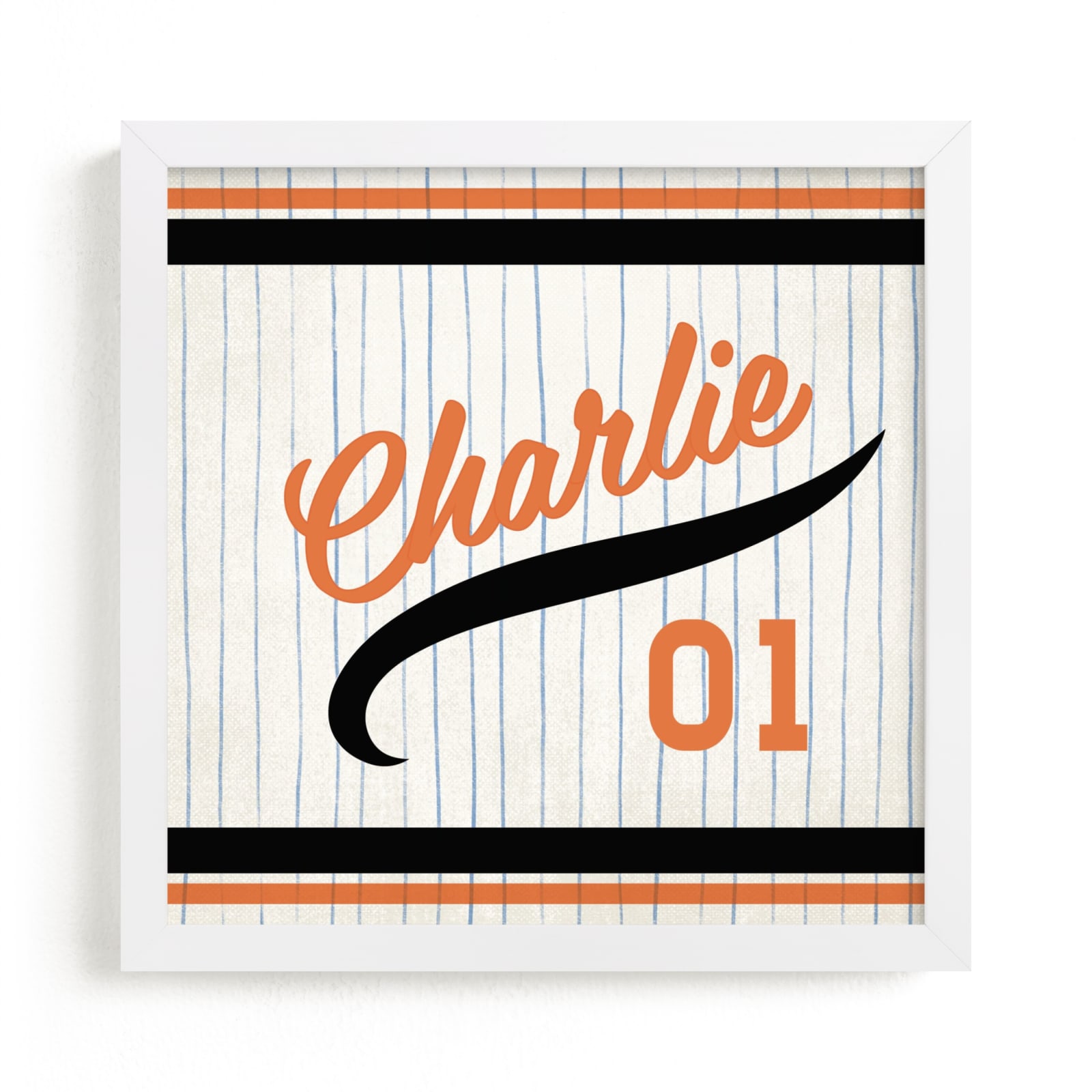 "Vintage Jersey - Orange/Black" - Custom Open Edition Children's Art Print by Jessie Steury in beautiful frame options and a variety of sizes.