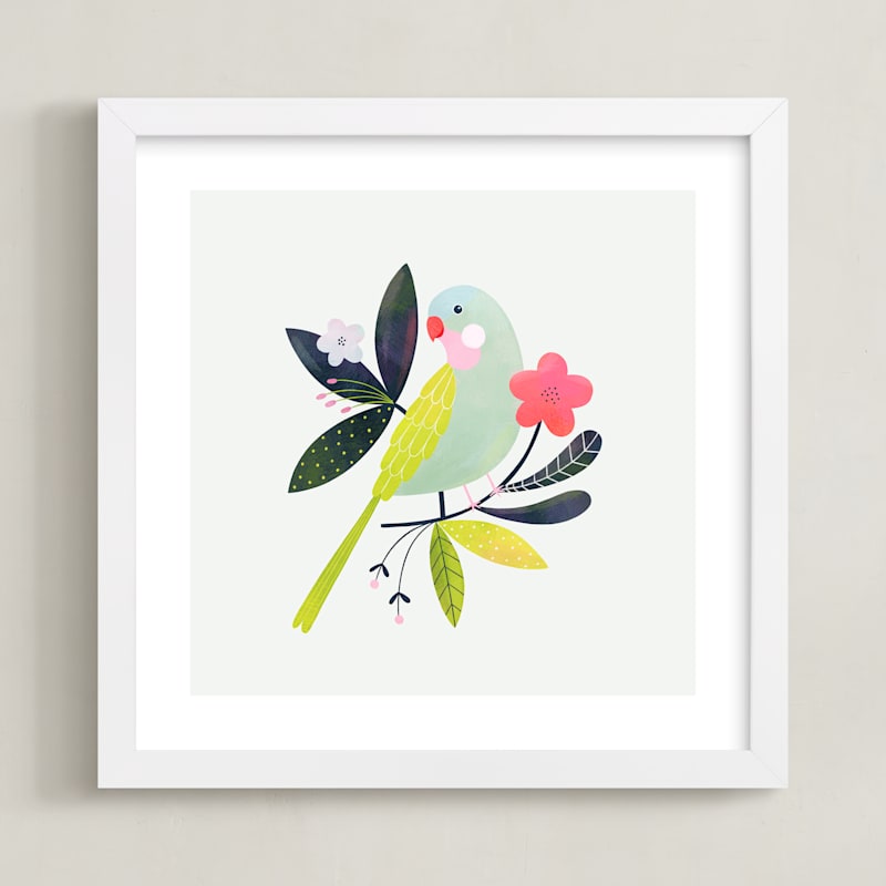 "Princess parrot" - Limited Edition Art Print by Tati Abaurre in beautiful frame options and a variety of sizes.