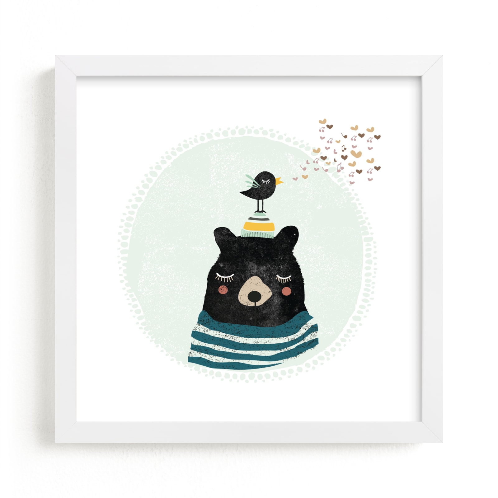 "Friendly Bear" - Limited Edition Art Print by Hannah Williams in beautiful frame options and a variety of sizes.