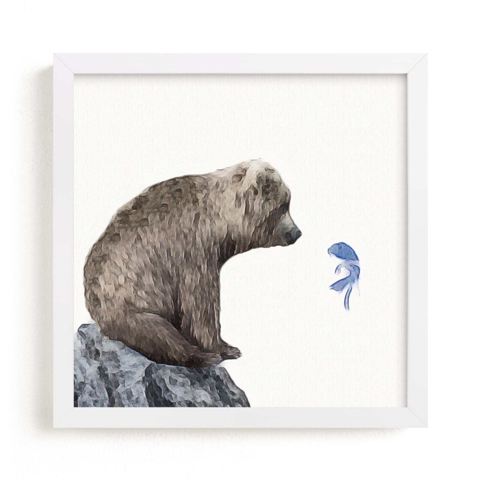 "Blue Fish Wish" - Limited Edition Art Print by Maja Cunningham in beautiful frame options and a variety of sizes.