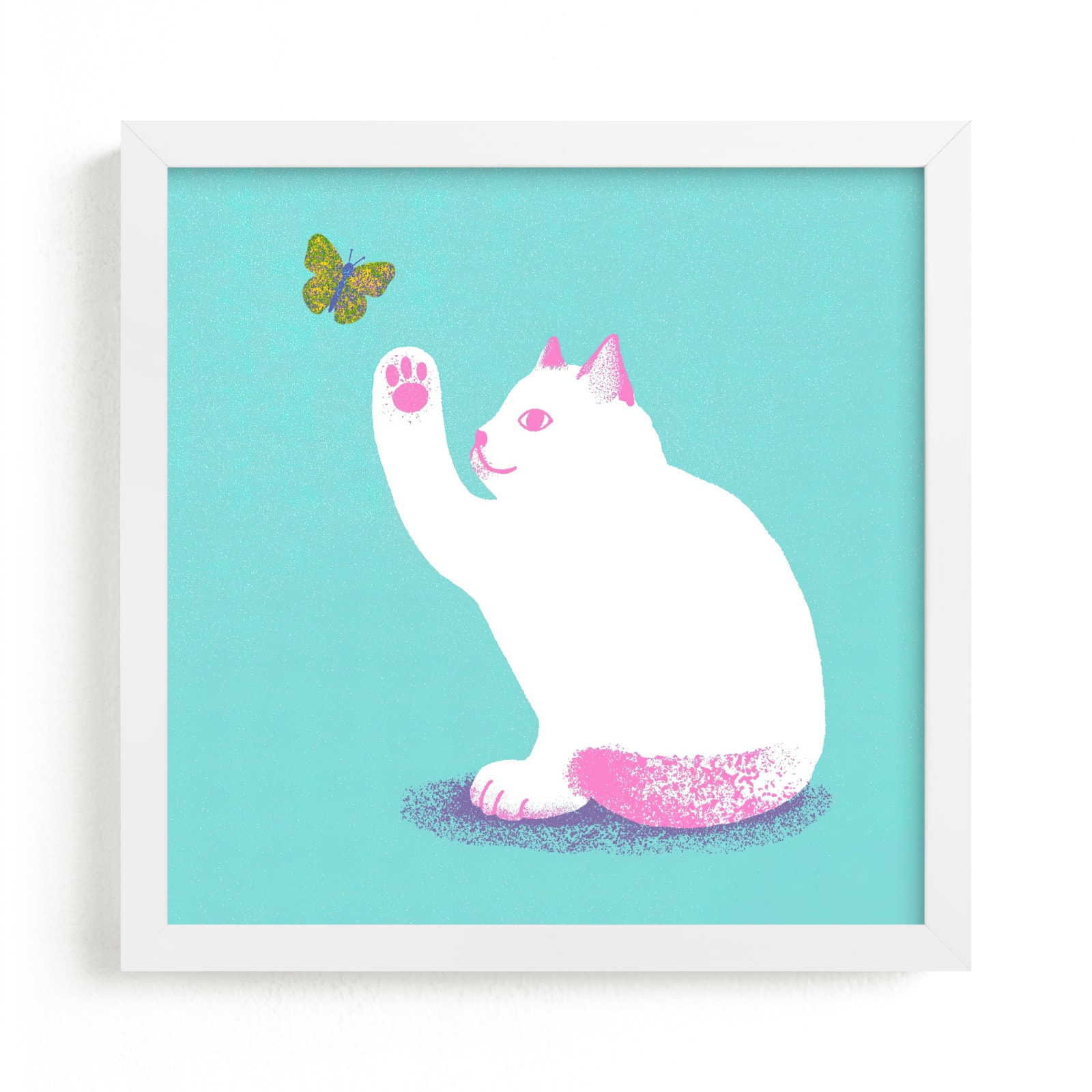 "Kitten and Butterfly" - Limited Edition Art Print by Kristiina Almy in beautiful frame options and a variety of sizes.