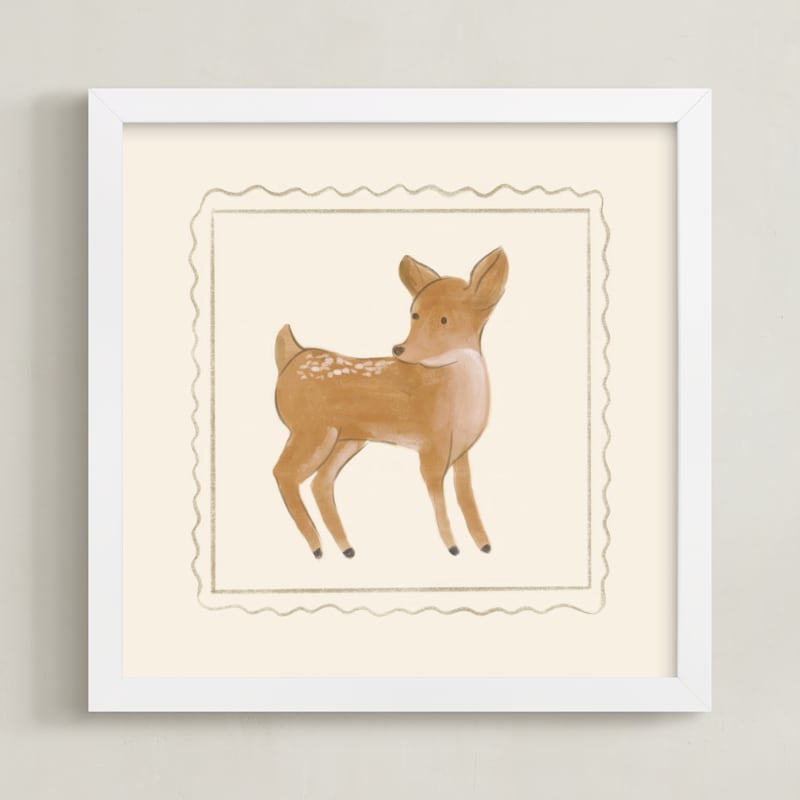 "Woodland Animal Frame - Deer" by Creo Study in beautiful frame options and a variety of sizes.