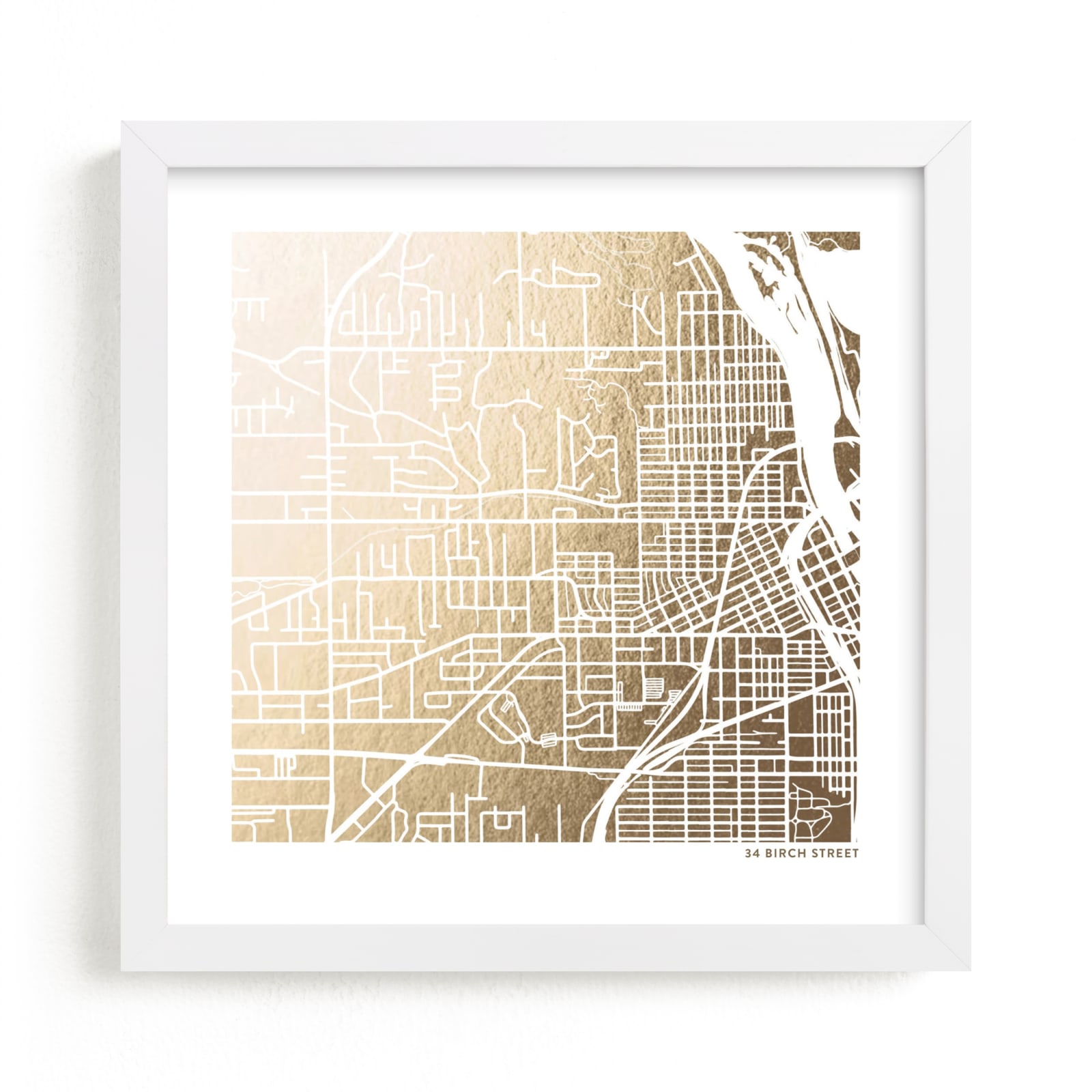 "Custom Map Filled Foil Art" - Completely Custom Foil-pressed Map Art by Minted in beautiful frame options and a variety of sizes.