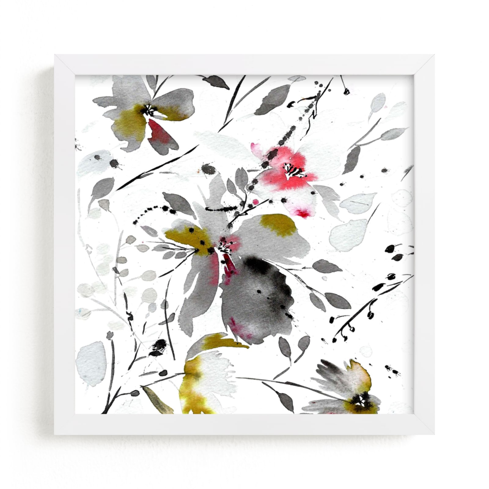 "black flower watercolor" - Art Print by Tae Lee in beautiful frame options and a variety of sizes.