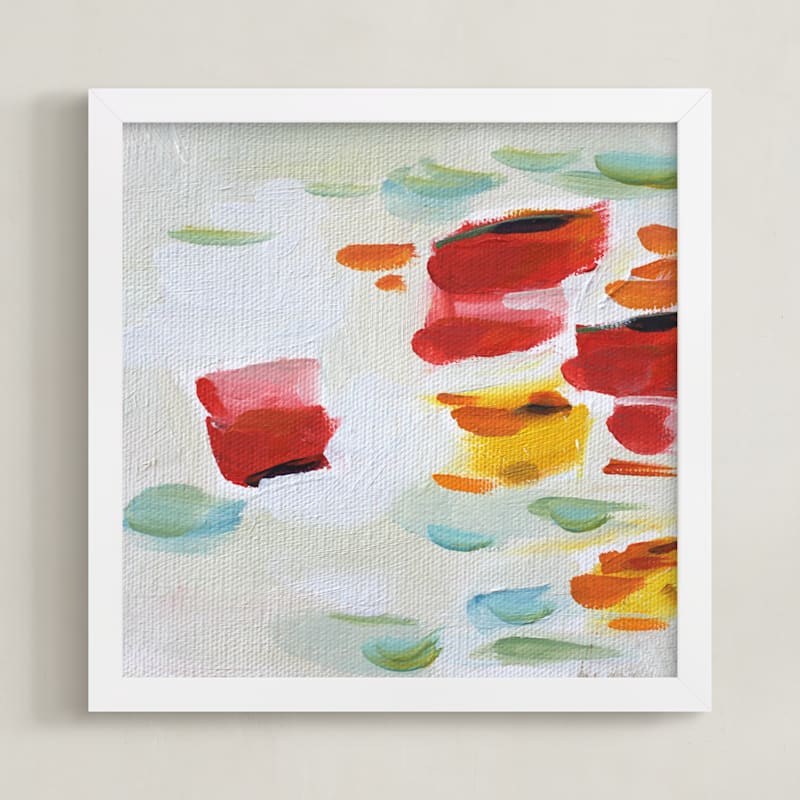 "sky writing" - Art Print in titanium white by Beth Allen - Framed