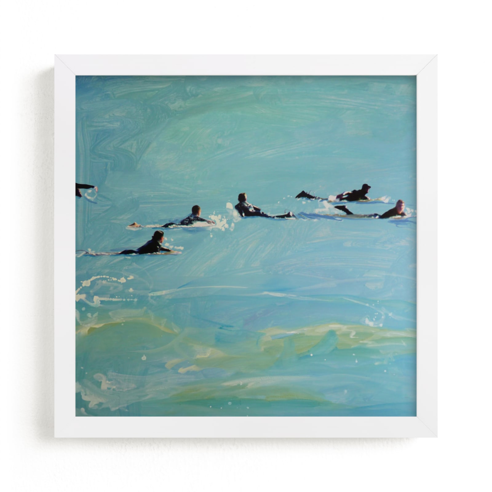 "Paddling Out 2" - Art Print by Annie Seaton in beautiful frame options and a variety of sizes.