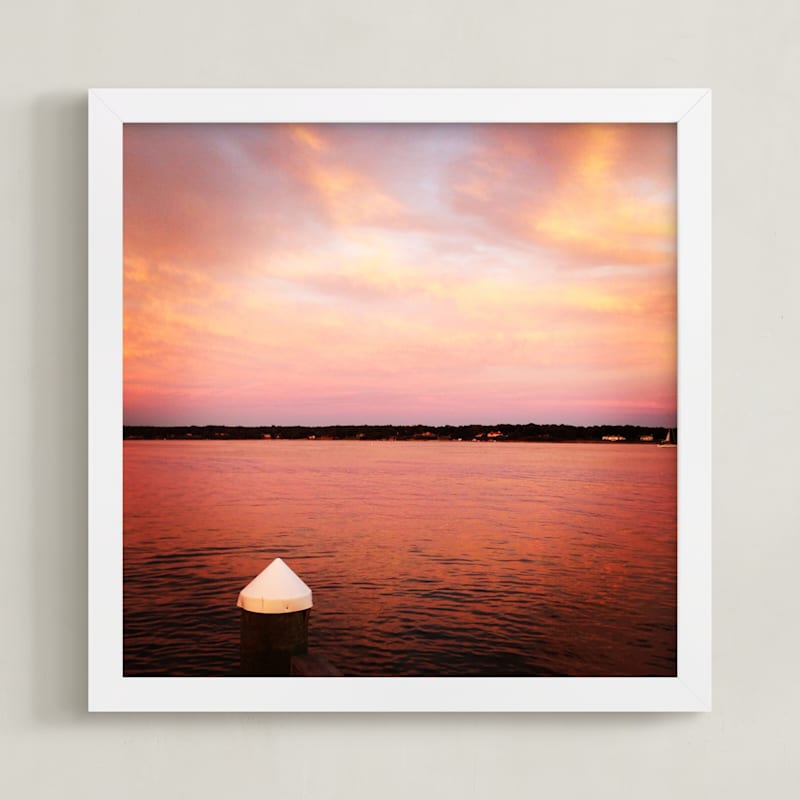 "Pink Sky" - Art Print in Blazing Pink by Jill Fisher - Framed