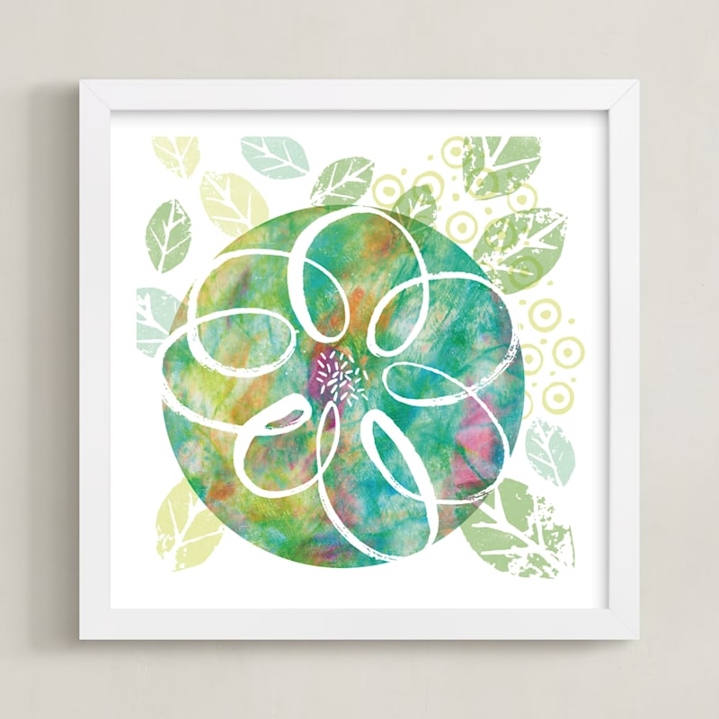"Botanical Collage" - Art Print in Foliage by Laura Bolter - Framed