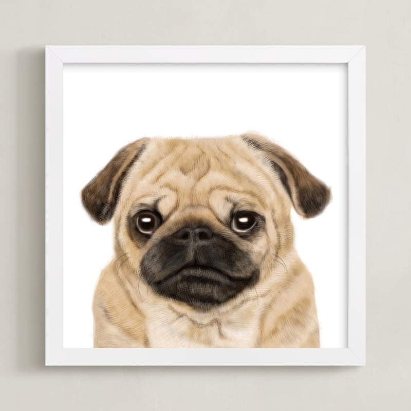 "Pug" - Art Print in Original by iamtanya - Framed