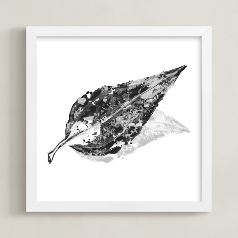 "Abstract Leaf" - Art Print in Black & White by Carole Crohan - CaroleeXpressions - Framed