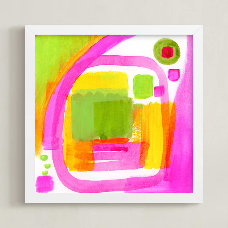 "Palm Beach Martini" - Art Print in Hot Pink by Alex Isaacs Designs - Framed
