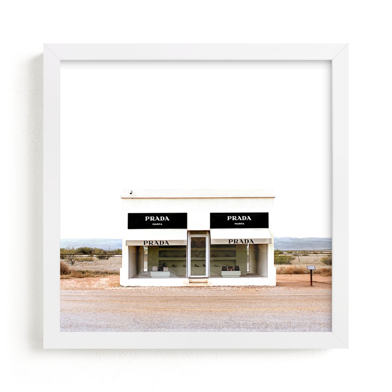 "Prada Marfa" - Art Print by Haley Warner in beautiful frame options and a variety of sizes.