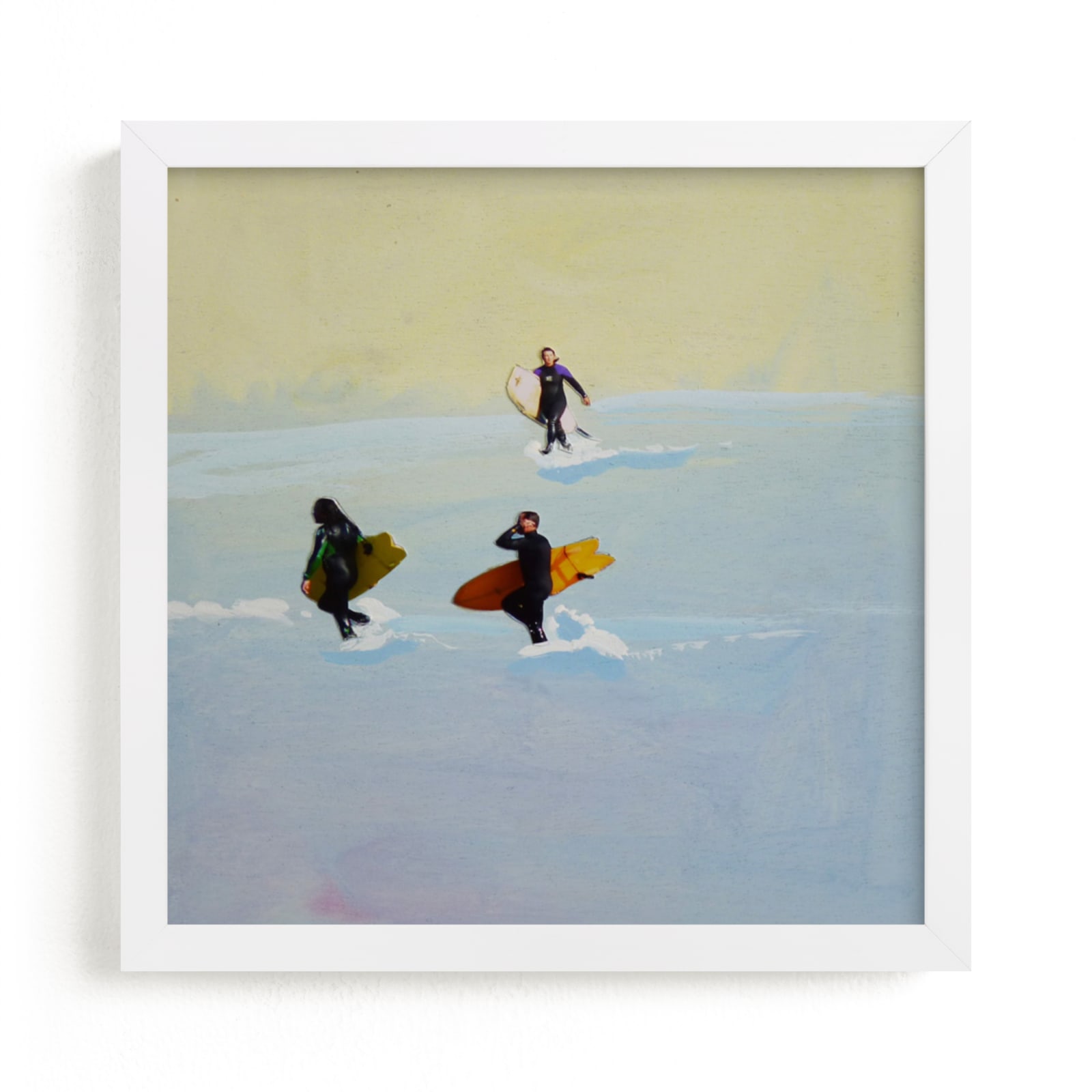 "Rincon Surfers" - Art Print by Annie Seaton in beautiful frame options and a variety of sizes.