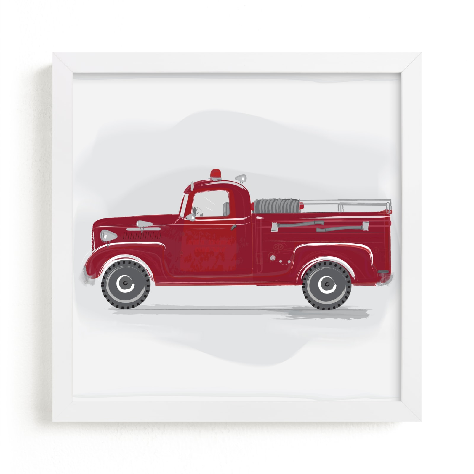 "Fire Truck Grey 2" - Art Print by Rebecca Marchese in beautiful frame options and a variety of sizes.