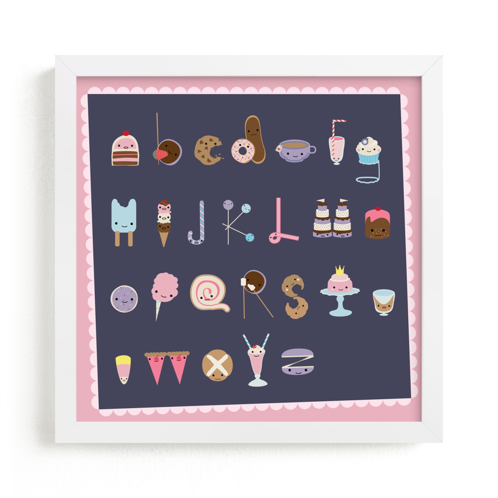 "All the Sweet Treats Alphabet " - Art Print by Tanya Lee of Frooted Design in beautiful frame options and a variety of sizes.