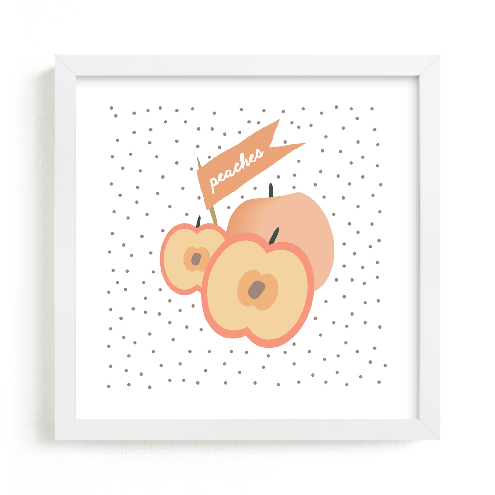"Farmer's Market Peaches" - Art Print by Kate Capone in beautiful frame options and a variety of sizes.