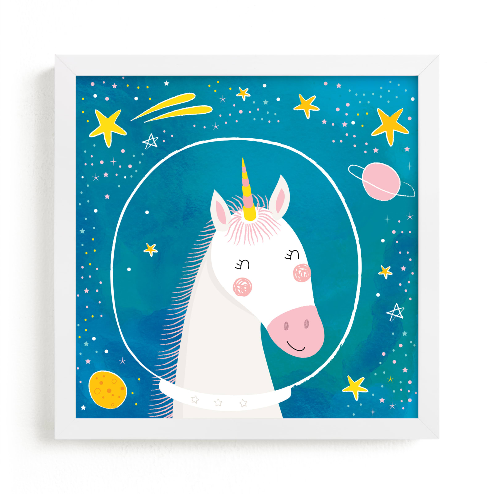 "Space Unicorn" - Art Print by Stellax Creative in beautiful frame options and a variety of sizes.