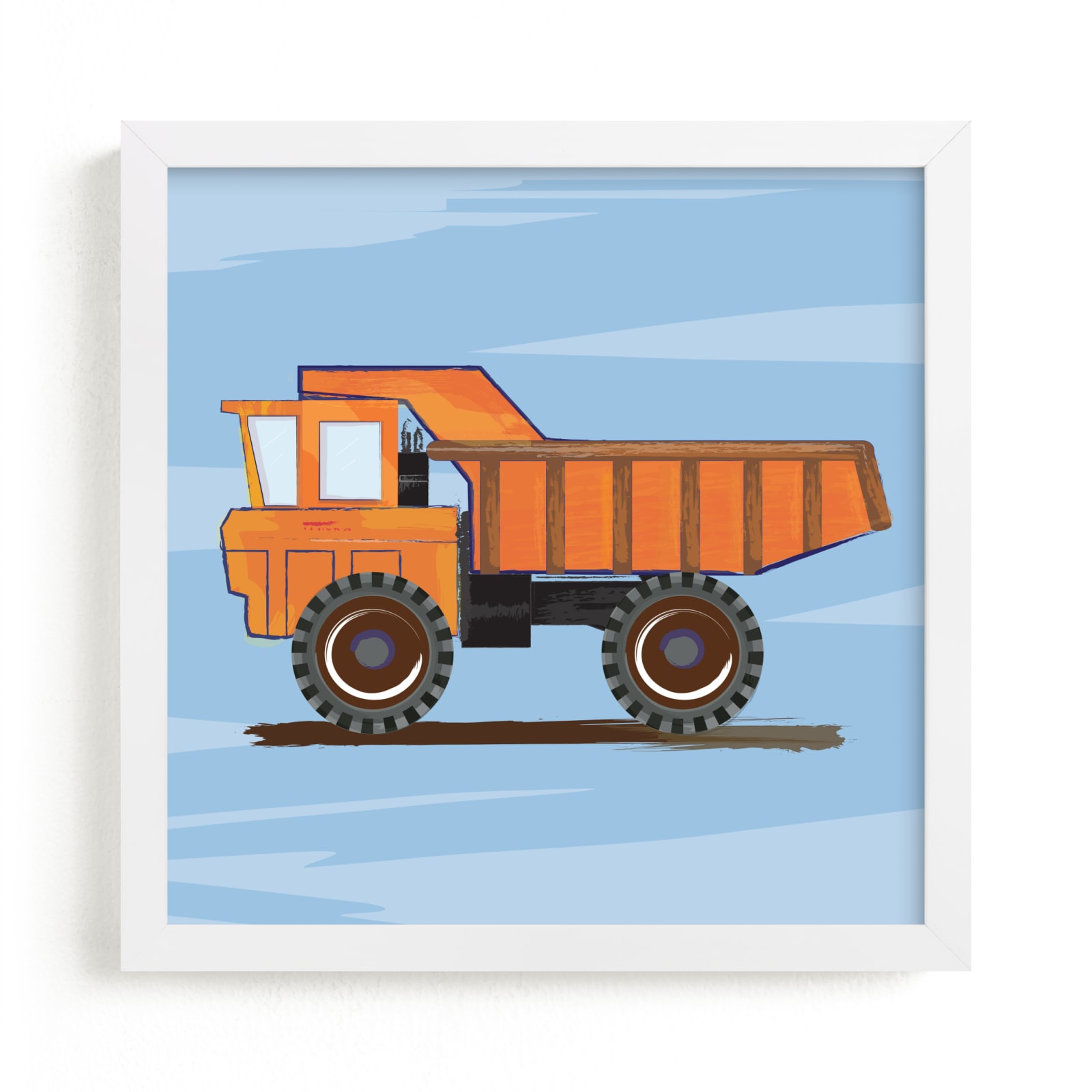 "Construction Dump truck Art" - Art Print by Rebecca Marchese in beautiful frame options and a variety of sizes.
