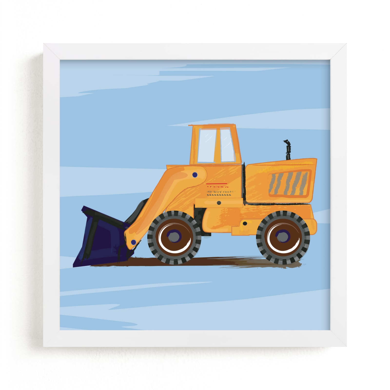 "Digger truck art" - Art Print by Rebecca Marchese in beautiful frame options and a variety of sizes.