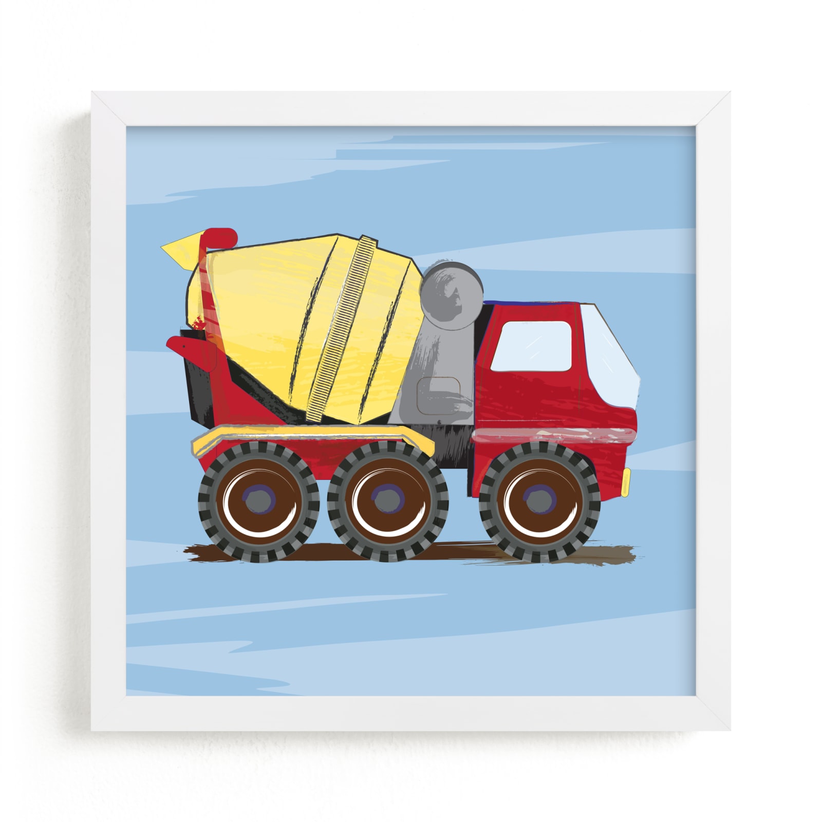 "Cement truck boy art" - Art Print by Rebecca Marchese in beautiful frame options and a variety of sizes.
