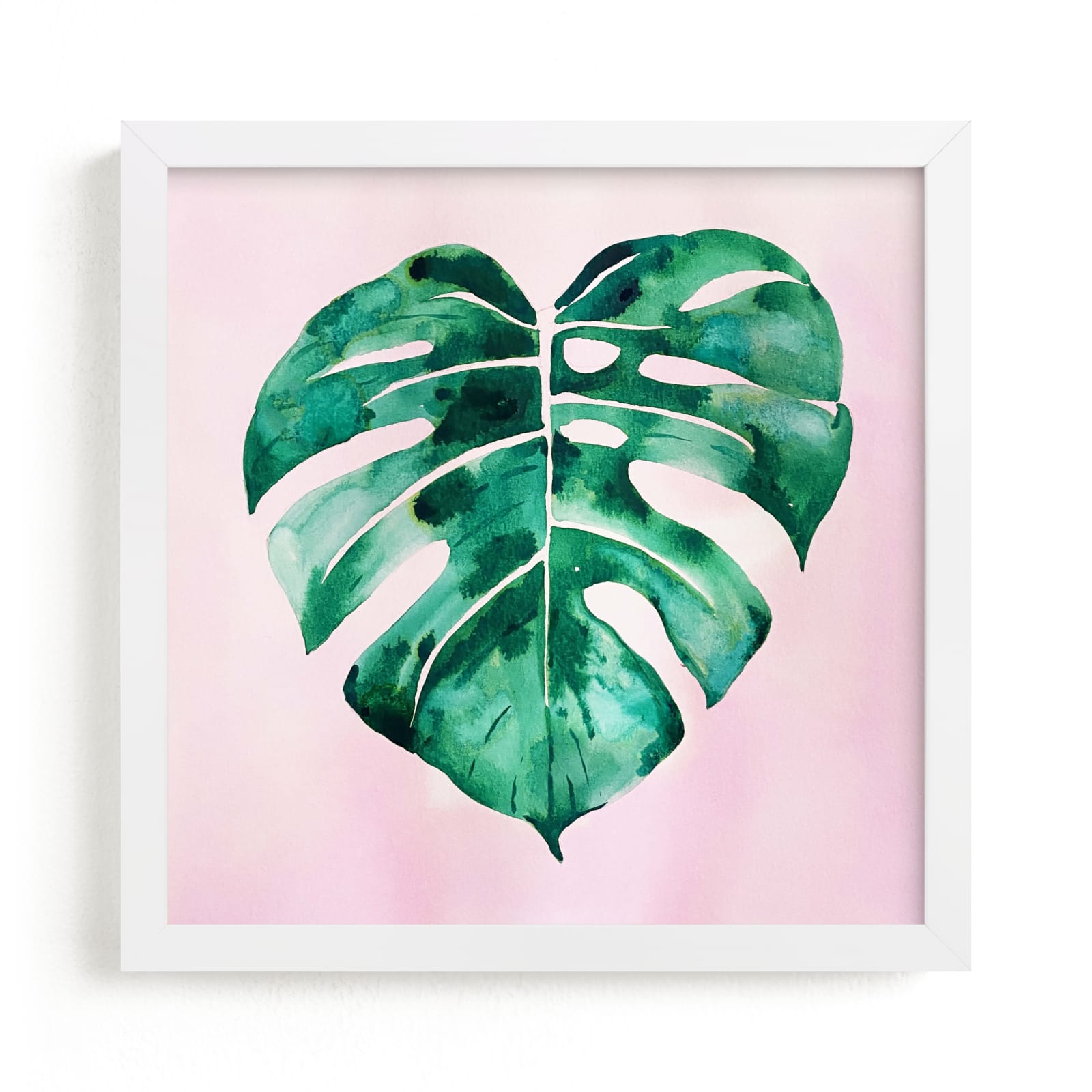 "palm leaf in pink" by Tae Lee in beautiful frame options and a variety of sizes.