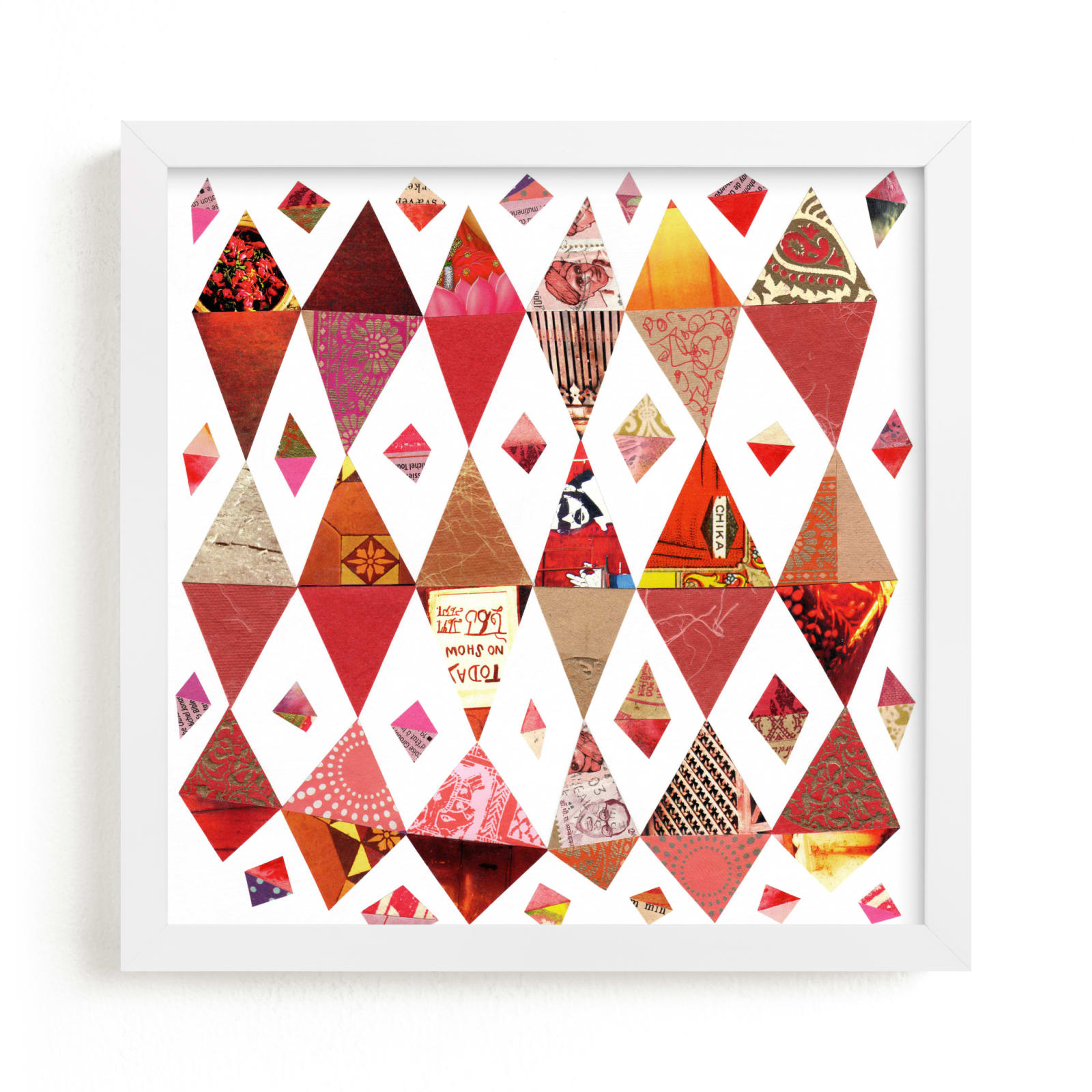 "Red Diamonds Art Print" by Shelley Kommers in beautiful frame options and a variety of sizes.
