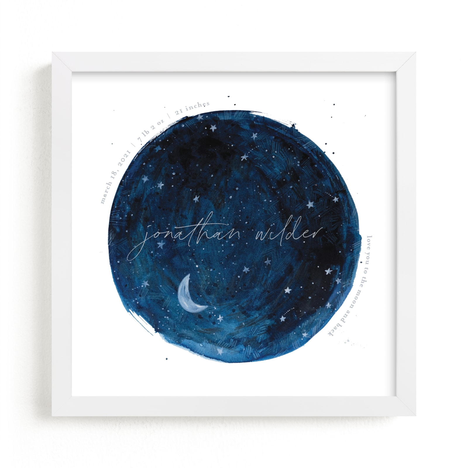 "Lunar" - Custom Open Edition Nursery Art Print by Krissy Bengtson in beautiful frame options and a variety of sizes.
