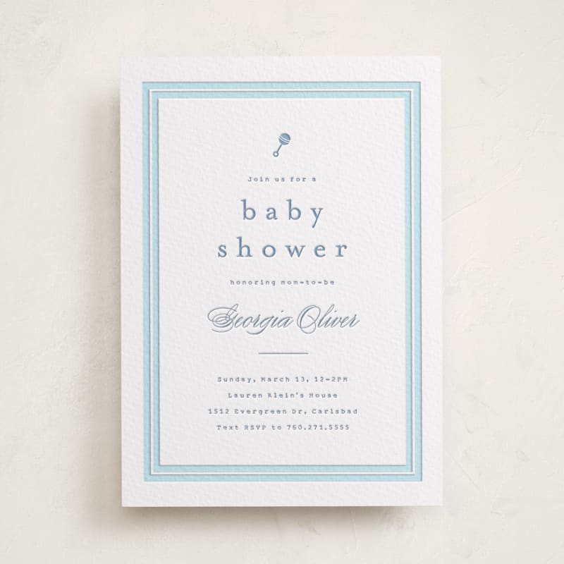 BLUE ELEPHANT Baby Shower INVITATIONS — Pack of 25 — BABY