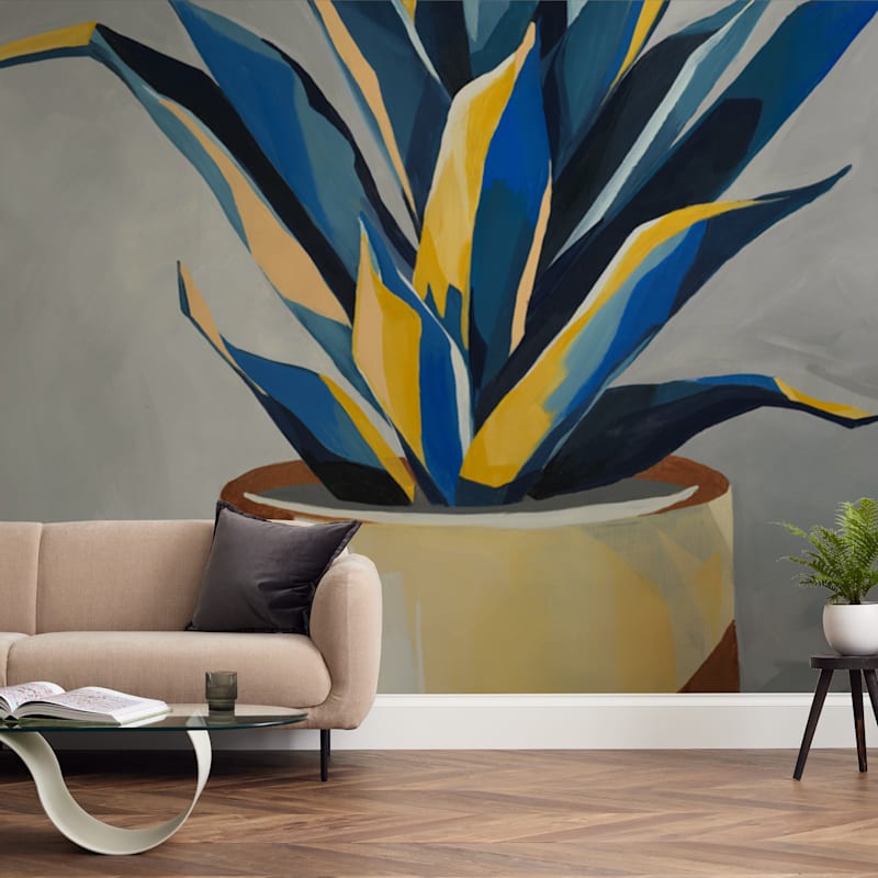 "Get To The Point" - Wall Mural in Royal Blue by Marla Beyer - In a Room