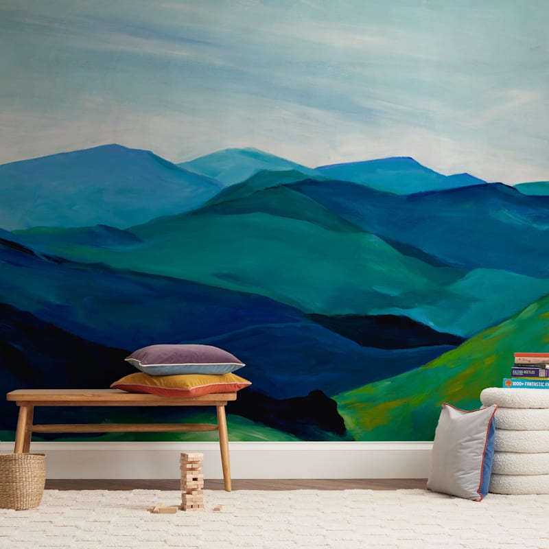 "Enchanted Vista" - Wall Mural in White by Jenny Partrite - In a Room