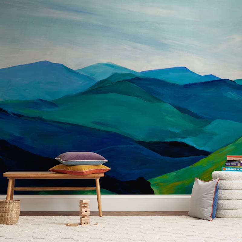 "Enchanted Vista" - Wall Mural in White by Jenny Partrite - In a Room