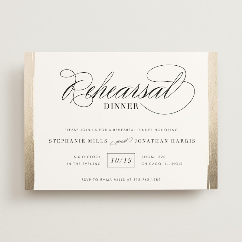 Golden Rehearsal Dinner Invitations